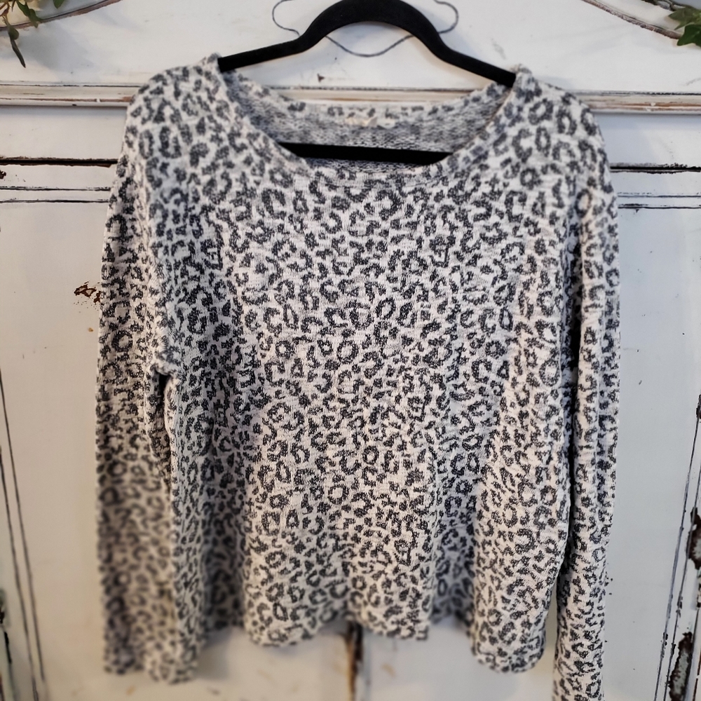 Snow Leopard Print Sweater by Jane and Delancey